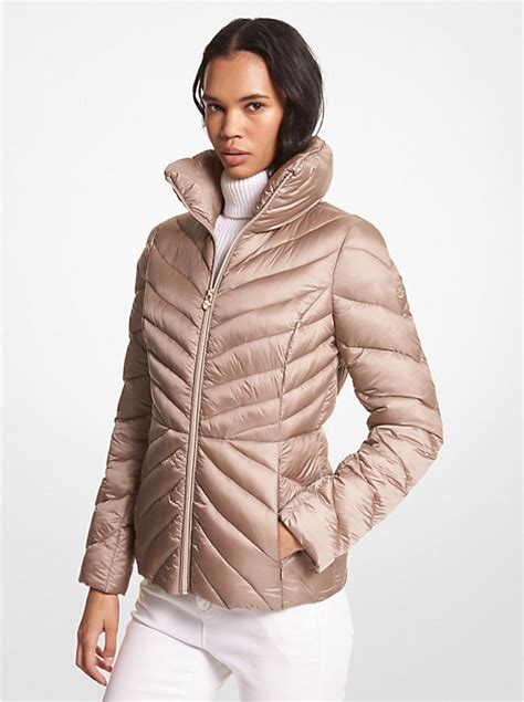 michael kors outlet packable quilted puffer jacket|Michael Kors insulated jacket.